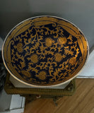 Large Ceramic Peacock Design Decorative Bowl
