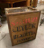 Large Vintage Black Tea Wooden Box With Lining