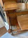 1970s Mid-Century Modern Wooden and Stained Glass Light Up Hall Tree