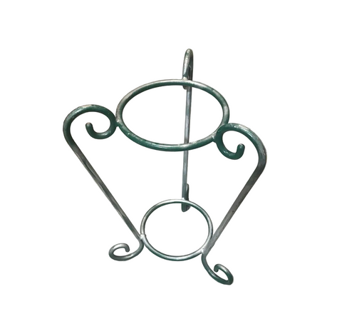 Standing Green and Silver Metal Planter