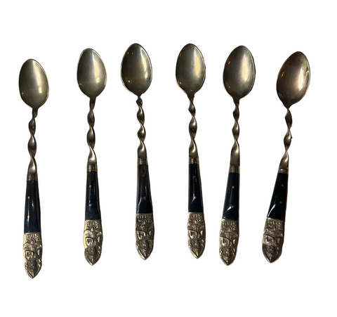 Brass Thai Set of Turned Spoons- Set of 6