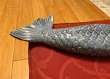 1970s Blue Ceramic Mermaid Figurine