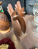 Pair of Wooden Pineapple Napkin and Toothpick Holder Set