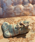 Small Vintage Lennox Christmas Cat Sleeping in Stocking Knick Knack