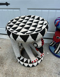 Hand Beaded African Style Decorative Stool