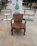 Vintage Leopard Print Cushioned Wooden Chair