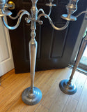 Pair of Oversized Vintage Silver Candelabras