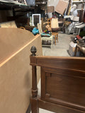 Double Twin Wooden Headboard With Brass Accents