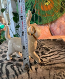 Vintage Lennox Ceramic Christmas Cat With Reindeer Antlers