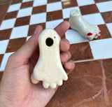 Pair of Feet Salt and Pepper Shakers With Red Painted Nails