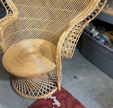 Large Vintage Boho Chic Sturdy Wicker Intricate Peacock Chair