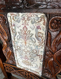 1970s English Style Carved Wooden Barley Twist Accent Chair