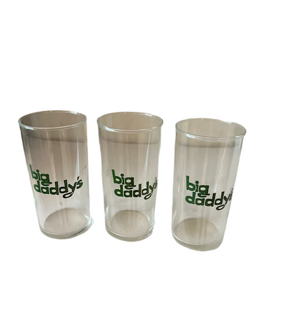 Trio of Big Daddy's Glasses With Green Accents