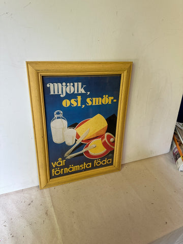 Vintage Swedish Art in Frame