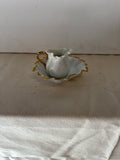 Ceramic Creamer Cup and Saucer With Gold Lining