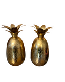 Pair of Brass Pineapple Candleholders and Cups Combination