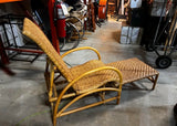 1970s Hemingway Rattan Lounge Chair With Extendable Footrest