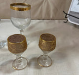 Collection of 24kt Gold Rimmed Glasses- Set of 8