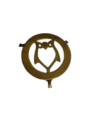 Small Brass Owl Heart Round Trivet