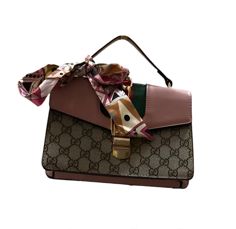 Vintage Gucci Handbag/Crossbody Purse With Decorative Scarf