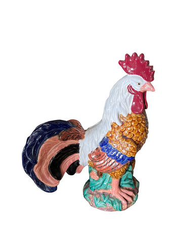 1970s Large Italian Hand Painted Rooster