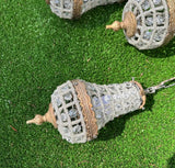 Vintage Gold Metal and Crystal Collection of Baby Pendant Lights- Set of 9