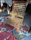 Gold Painted Checker Back Chair