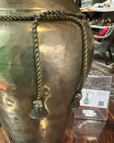 Large Vintage Brass Vase With Rope and Tassel Details
