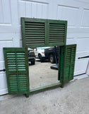 Large Green Standing Desk/Table Mirror With Saloon Doors