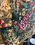 80s Vintage Floral Purse With Bamboo Handles