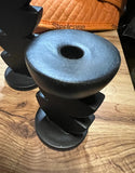 Pair of Black Plastic Abstract Candlestick Holders