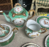 Vintage Austria Ceramic Green Tea Set