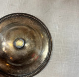 Trio of Silver Serving Bowls and Tray With Etched Rims