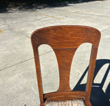 Vintage Wooden Dining Chairs With Studded Cushions- Set of 6