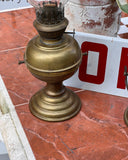 Antique Brass Hurricane Oil Lanterns- a Pair