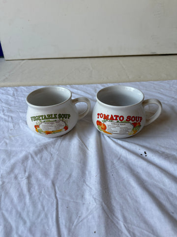 Pair of Vintage Soup Bowls With Handle