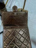 Gold Flat Mellow World Crossbody Purse With Buckle