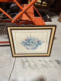 Wooden Vintage Framed Print of Flowers