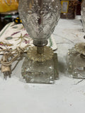 Pair of Vintage Detailed Glass Table Lamps