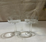 Pair of Small "D" Monogrammed Champagne Glasses