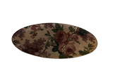 Gold Rimmed Floral Oval Decorative Tray