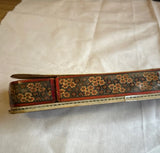 Vintage Asian Wooden Sliding Box With Equestrian Accents