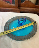 Art Deco 1930s Blue Glass Serving Tray