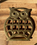 Simple Brass MCM Owl Trivet