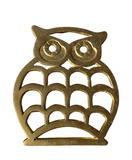Simple Brass MCM Owl Trivet