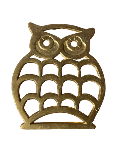 Simple Brass MCM Owl Trivet