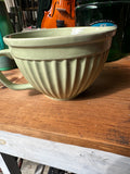 Green Ceramic Mixing Bowl With Handle and Pouring Spout