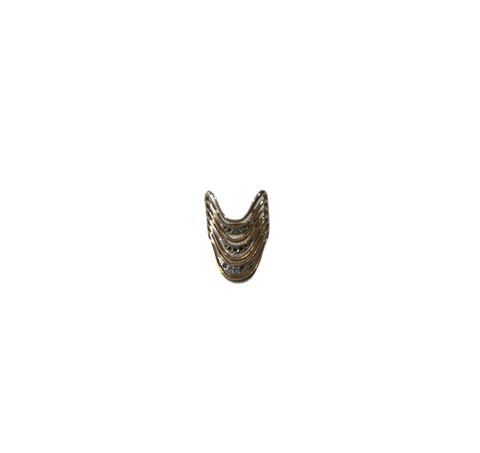 Gold and Silver Abstract Ring With Jewels