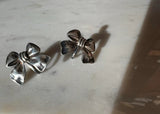Two Pairs of Sterling Silver Earrings- Bow and Feather