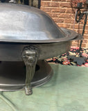 Large Silver Serving Platter With Warmer Plate, Lid, and Lion Details